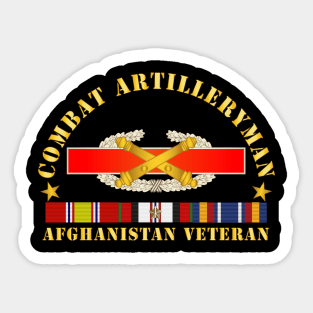 Combat Artilleryman Badge - Afghanistan Vet w SVC Sticker